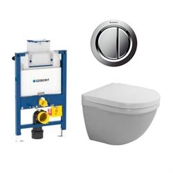 Komplet pakke med Starck WC, cisterne, sæde & tryk - 